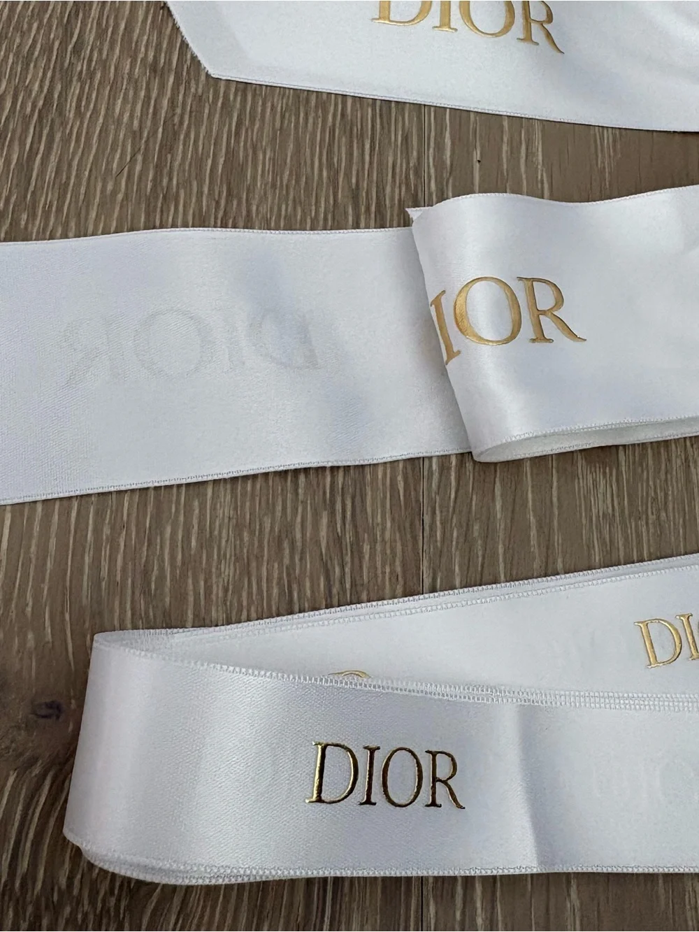 DIOR White Satin Logo Ribbon bundle - Luxury Gift Ribbon